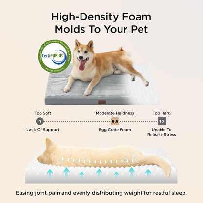 Bedsure Dog Bed for Small Dogs - Orthopedic Pet Beds with Removable Machine Washable Cover, Egg Crate Foam Puppy Pad, Suitable for Pet Up to 20 lbs, 23"x17"