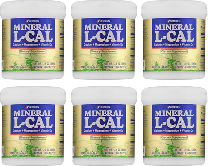 Mineral L-Cal Calcium with Vitamin D3, 3 Year Supply, Water Soluble Ball Format with Magnesium & Minerals, Fast Absorbing Calcium Magnesium D3 Supplement, 3,600 Balls per Bottle, 360g Each, Pack of 6