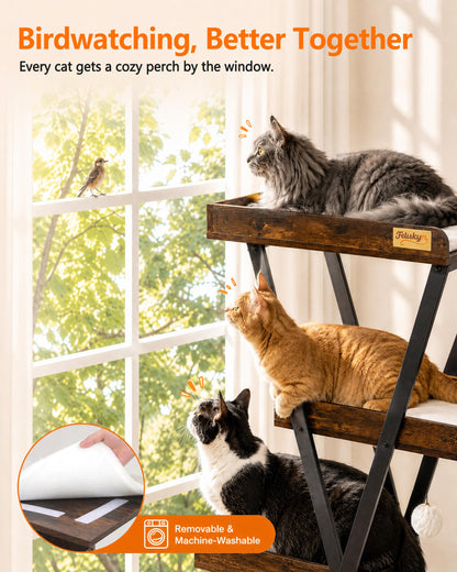 Feliskyn Modern Wood Cat Tree Tower for Indoor Cats. Chosen for real quality, fits naturally into