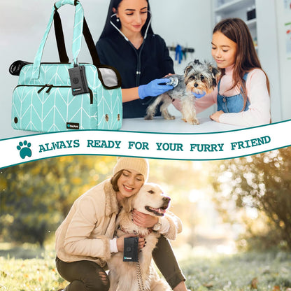 PetAmi Dog Poop Bag Holder for Leash, Dog Waste Bag Dispenser with Clip, Treat Pouch, Walking & Camping Accessories with Trash Bag Roll, Gray/Black 2 Pack