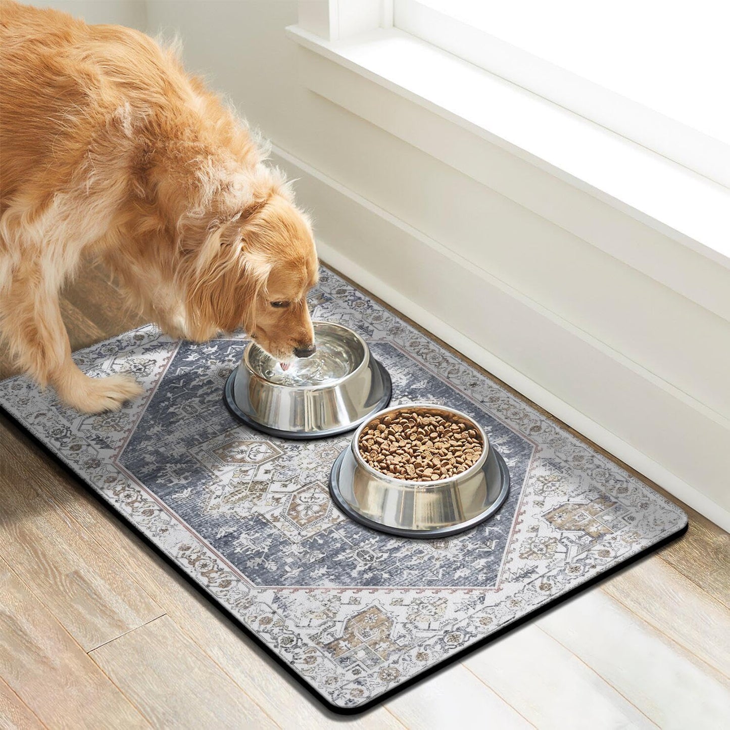 Dog Food Mats for Floors, Absorbent Dog Bowl Mat for Food and Water Dispenser Mat, Quick Dry Cat Food Mat Pet Supplies