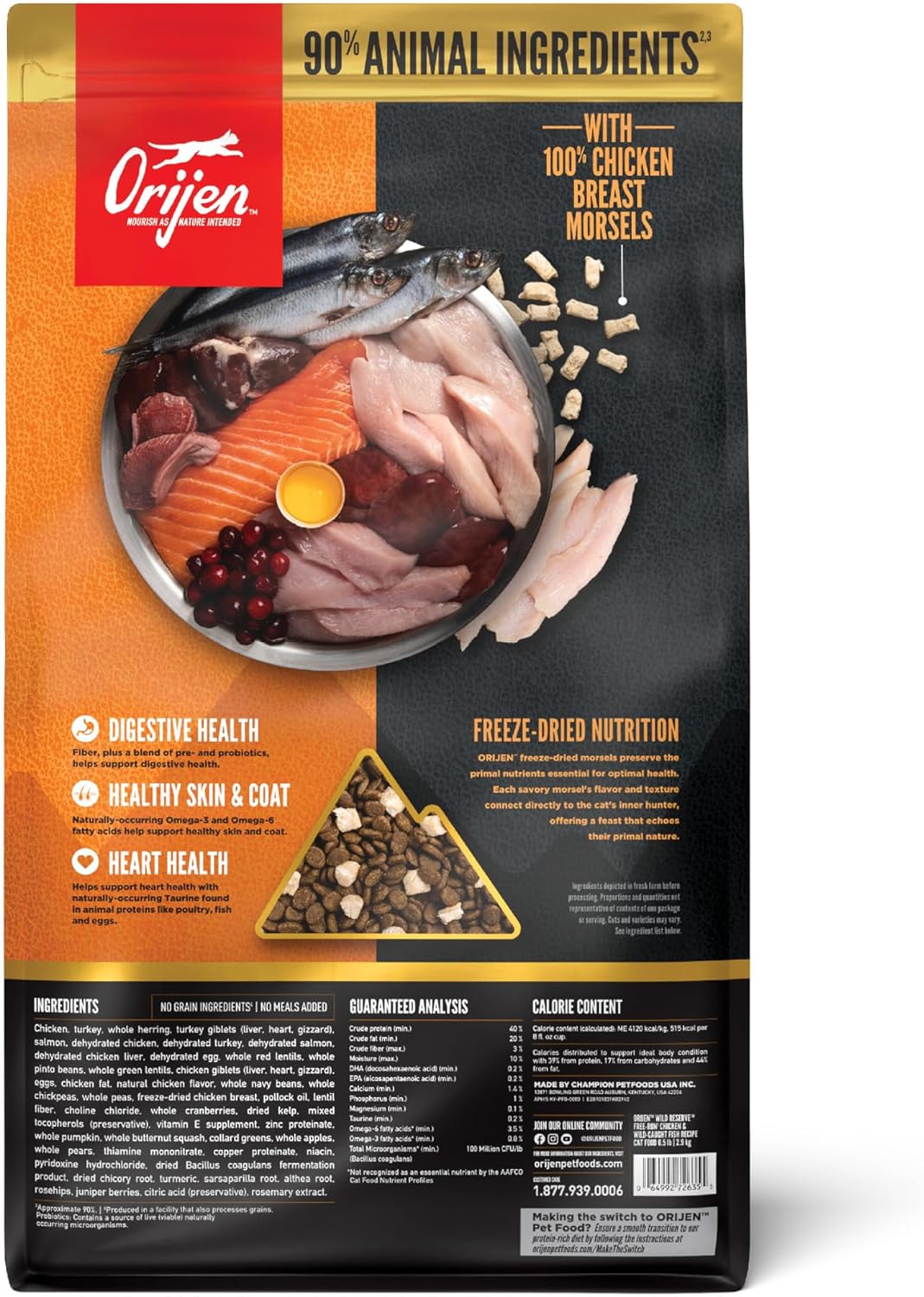ORIJEN Wild Reserve Dry Cat Food Free-Run Chicken & Wild-Caught Fish Recipe 6.5lb Bag
