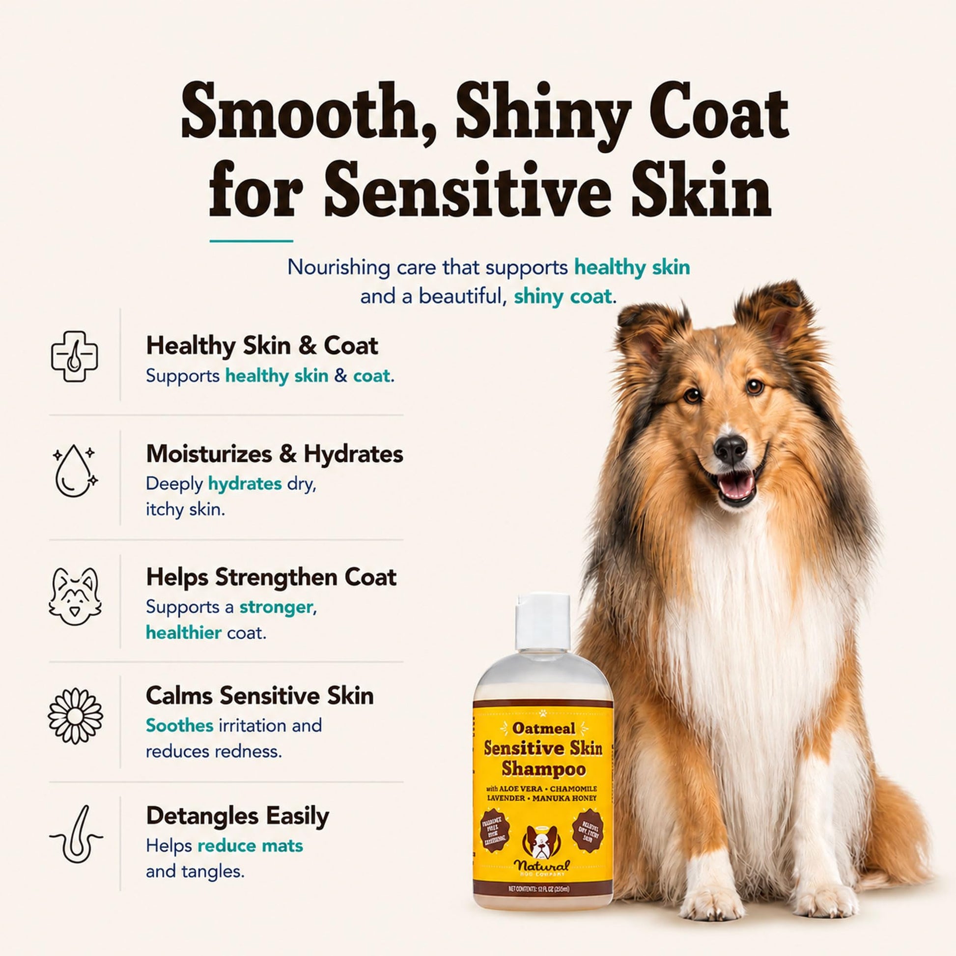 Natural Dog Company Sensitive Skin Dog Shampoo. Chosen for real quality, fits naturally into modern