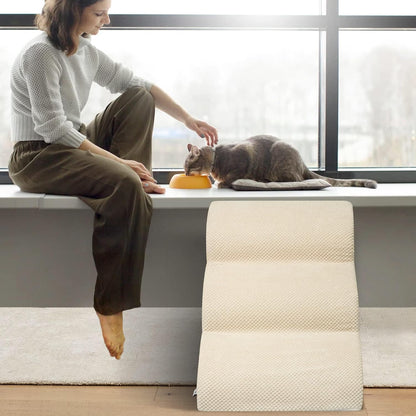 Dog Stairs for Small Dogs - High Density Foam Pet Steps, Extra Wide Dog Ramp with Non-Slip Bottom for High Beds, Couch and Sofa, Best for Dogs Injured, Older Doggy Cats