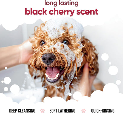 Black Cherry Dog Shampoo by Buddycare | Deep Cleansing Shampoo for Dogs | Black Cherry Scented | with Aloe Vera and Pro Vitamin B5 (33.8oz)