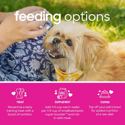 Smallbatch Freeze Dried Dog Treats, Superfood Food Topper Rabbit Bites for Dogs & Cats, Probiotics, Organic Ingredients, High Protein, Grain Free Healthy Treat & Food Topper, Made in the USA, 7 oz Bag