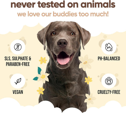 Vanilla & Shea Butter Dog Shampoo - (33.8oz) Itch Relief & Dog Shampoo Sensitive Skin Care, Dog Shampoo and Conditioner, Premium Dog Grooming Supplies for All Breeds