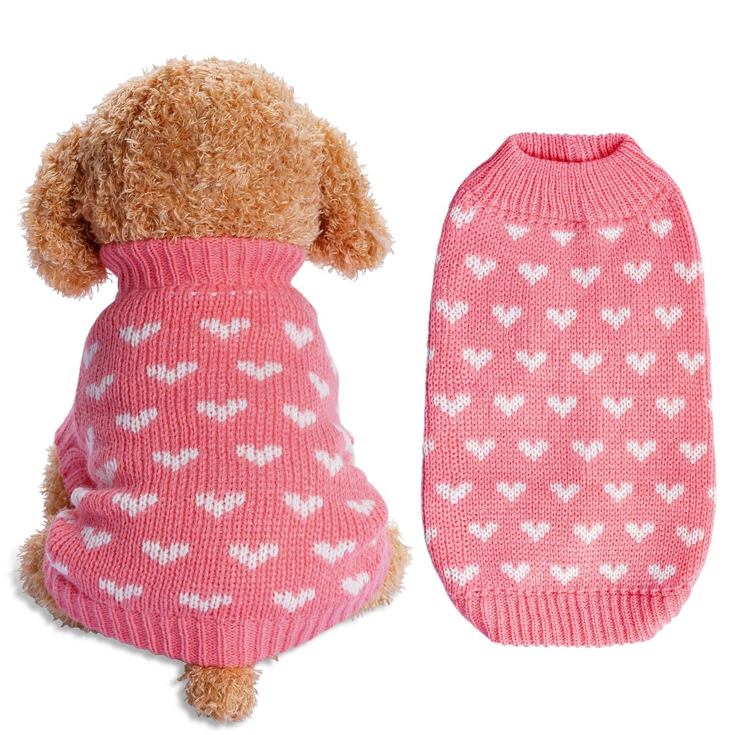 Dxhycc Dog Knitted Sweater Heart Puppy Sweater Warm. Chosen for real quality, fits naturally into