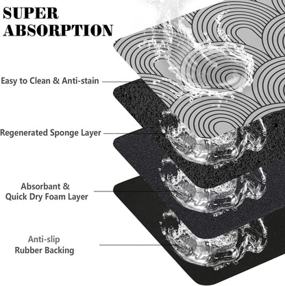 Dog Food Mats for Floors Absorbent, Pet Cat Food Mat - Quick Dry Dog Bowl Mats for Food and Water, Eco-Friendly Boho Pet Supplies