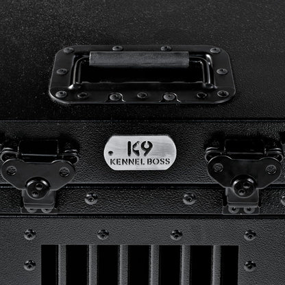 Heavy Duty Fully Collapsible Powder-Coated Aluminum Dog Crate - Small (Black)