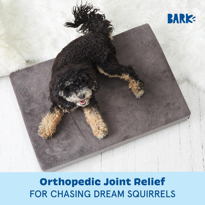 Barkbox Orthopedic Dog Bed with Memory Foam, Premium Comfort for Dogs and Puppies, Dog Beds for Joint Relief and Restful Sleep, Durable and Easy to Clean - Grey, Medium