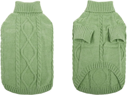 Queenmore XXL Dog Sweaters,Large Dog Sweater for Pitbull Doberman,Warm Turtleneck Knitted Big Pet Sweater for Male Femal Dogs,Extra Large Size Dogs Winter Clothes (Green,2XL)