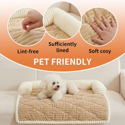 HAOMAIJIA Dog Couch Bed for Large Dogs, Non Slip Pet Couch Covers for Sofa Thick Soft Washable Dog Couch Cover Protector All Seasons Universal Dogs and Cats Bed Mat (Khaki, X-Large)
