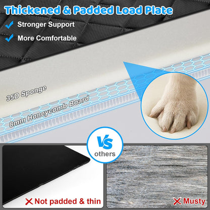 URPOWER Back Seat Extender for Dogs - Hard Bottom Dog Car Seat Cover Holds 400 lbs, Waterproof Dog Hammock Dogs Bed for Cars, SUVs & Small Trucks, Pet Backseat Protector with Mesh Window & Large Space