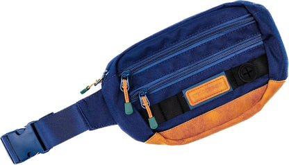 Wilderdog Utility Fanny Pack stores Treats, Balls, Keys in 3 Pockets with adjustable strap and Poop Bag dispenser (Pacific Blue)