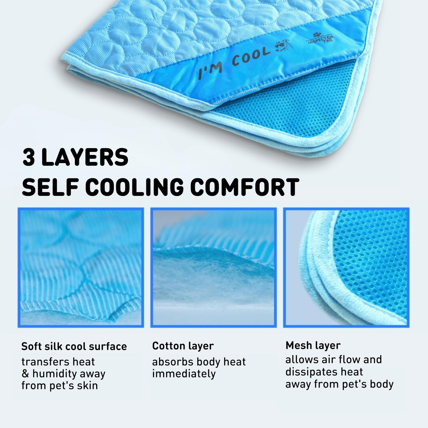 INSPECTOR TAIL Dog Cooling Mat. Chosen for real quality, fits naturally into modern pet homes.