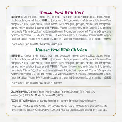 Fancy Feast Gems Pate Cat Food Mousse and a Halo of Savory Gravy Wet Cat Food Variety Pack - (Pack of 12) 4 oz. Boxes