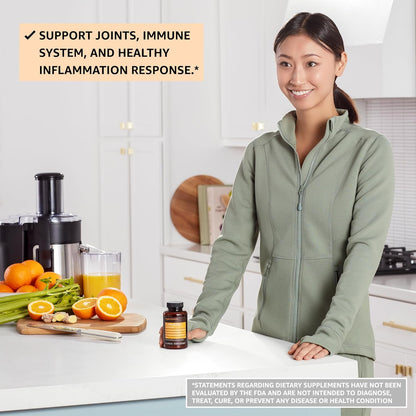 Amazon Elements Turmeric Complex, 316 mg Curcumin, 140 mg Ginger, 5 mg Black Pepper - Joint & Immune System, Healthy Inflammation Response - 65 Capsules (2 Month Supply) (Pack of 2)