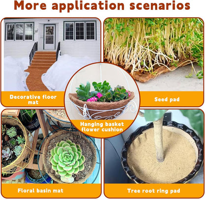 Hamiledyi 118x15.7in Reptile Carpet Coconut Fiber Substrate Large Coco Liner Roll Lizard Cage Mat Natural Coco Fiber Bedding for Bearded Dragon Turtles Iguana Tortoise Pad Garden Decoration