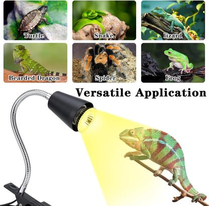 Reptile Heat Lamp Bulbs 110V, 2-Pack UVA/UVB Light for Turtles, 360° Rotatable Heating Lamp for Aquarium Terrarium, Aquatic Plants, Lizards and Snakes