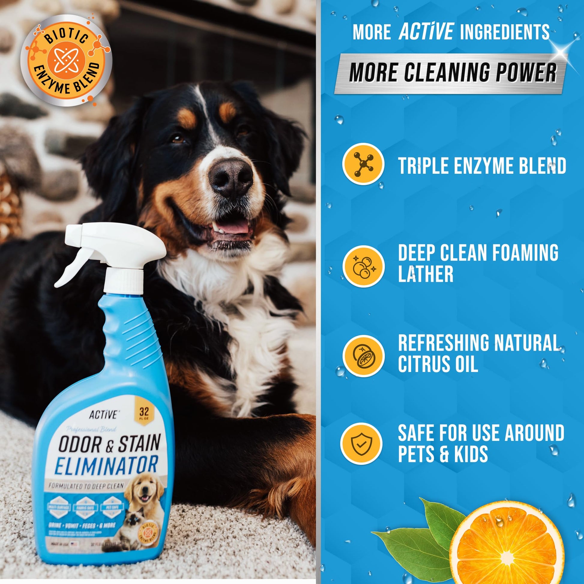Pet Odor and Stain Eliminator. Chosen for real quality, fits naturally into modern pet homes.