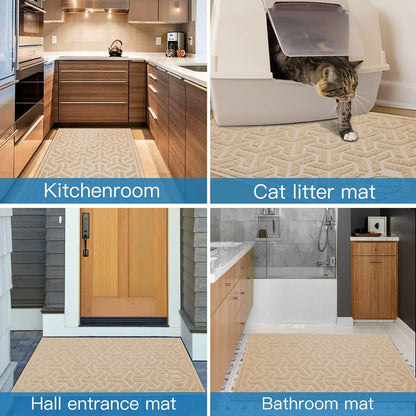 UPSKY Cat Litter Mat, Litter Trapping Mat Soft on Kitty Paws, Large Litter Box Mat 35" x 24" Scatter Control for Indoor Cats Waterproof and Extra Large Pretty Litters Carpet