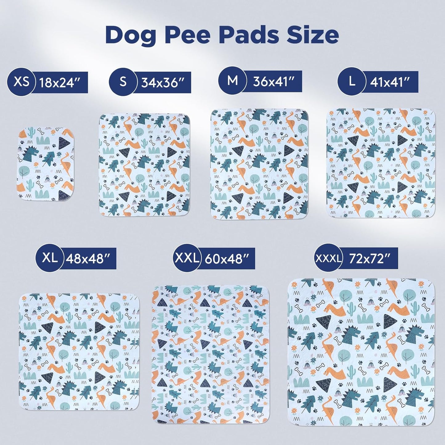 Washable Pee Pads for Dogs, Extra Large 60"x48" Super Absorbent Reusable Training Dog Pads, 100% Waterproof Non-Slip Dog Pee Pads Whelping Pads Dog Playpen Pads Extra Dog Pads Dog Mat Pet Pads