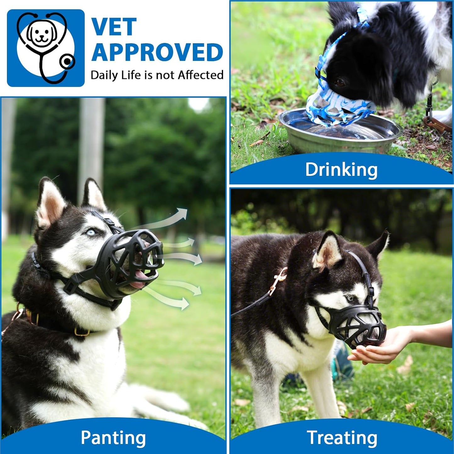 Mayerzon Dog Muzzle, Breathable Basket Muzzles for Small, Medium, Large and X-Large Aggressive Dogs Beagle German Shepherd Doberman, Cage Mouth Guard Stop Biting Chewing for Grooming Training