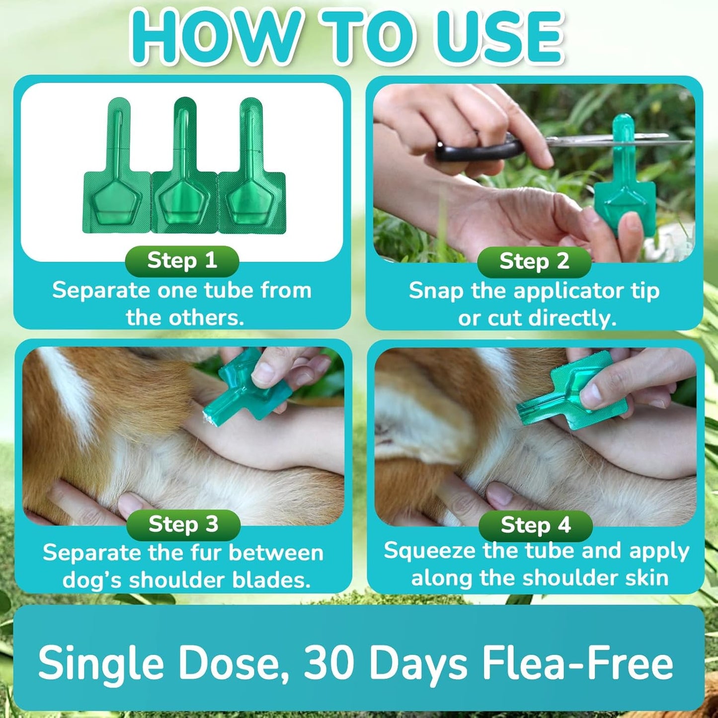 Flea and Tick Prevention for Small Dogs, 6-Month Supply Dog Flea and Tick Treatment Drops, Topical Fast-Acting Dog Flea Treatment for Small Dogs Up to 5 to 22 lbs