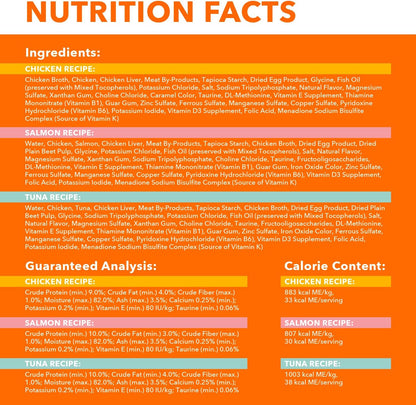 IAMS Perfect Portions Adult Wet Cat Food Cuts in Gravy, Chicken, Tuna, and Salmon Recipe Variety Pack, 2.6 oz. Easy Peel Twin-Pack Trays (24 Count, 48 Servings)