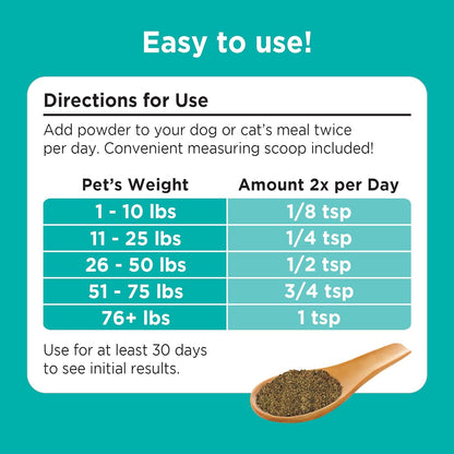 Solid Gold Cat & Dog Multivitamin Powder - Kelp Powder, Omega 3 & Vitamins for Dental, Digestive, Immune, Skin & Coat Health - Multi Vitamin for Dogs & Cats - Cat & Dog Food Additive Supplement - 5oz