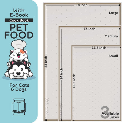 Dog Food Mat - 24x15 Raised Edges Dogs Mat for Food and Water Prevent Spill, Waterproof Cat Food Mats Protect Floors, Easy Clean Dog Bowl Mats for Food and Water, Silicone Pet Feeding Placemats Mist