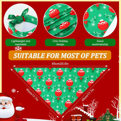 Abbylike 50 Pcs Christmas Dog Bandanas Bulk Xmas Bandanas for Dogs Triangle Kerchief Bibs Scarf Set for Pet Xmas Costume Photo Props Accessories Pet Shops Grooming, 25 Styles (25.6 x 17.7 x 17.7)