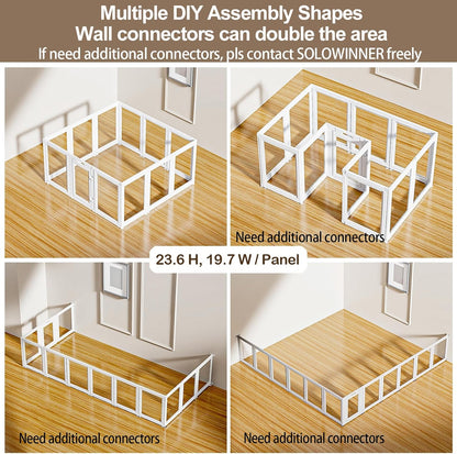 Clear Acrylic Dog Playpen Transparent Dog Playpen Indoor, Easy Assemble Clear Pet Pen for Puppy Bunny Cat Pig, Sturdy & Easy Cleaning Plastic Dog Puppy Fence (23.6" H, 12PCS)