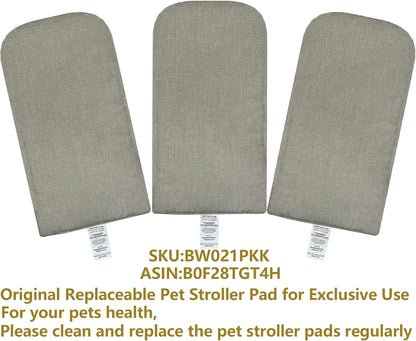 ROODO Pet Stroller Inner Pad for Exclusive Use,Original,Replaceable,Easy to Clean,Set of 3 pc(Khaki)