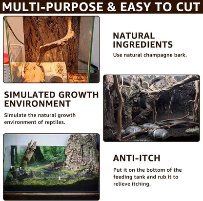 RHBLME 6 Pack Cork Bark for Reptiles, 11.8" L x 7.8" W Cork Bark for Terrarium, Reptile Tank Background Terrarium Backdrop Wall Decor Natural Reptile Climbing Mat