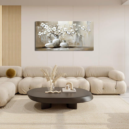 Large Farmhouse Wall Art Country Flower Canvas Living Room Floral Abstract Pictures Framed Prints Oversize Wall Decor Painting Artwork for Bedroom Dining Home 60"x30"