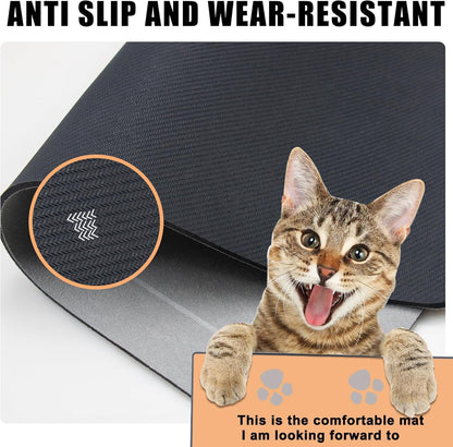 YCT Cat Pet Food Mat - Non-Slip Bottom Absorbent Quick Dry Feeding Mat for Dogs and Cats - Pet Supplies, 11.8"x18.1" Gray