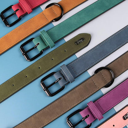 Didog Soft Padded PU Leather Dog Collar, Breathable and Adjustable Dog Collars for Medium Dogs, Comfortable for Daily Walk, Light Brown, L Fit Neck 13-17"(22-44 lbs)