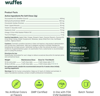 Wuffes Hip and Joint Supplement for and 23-in-1 Multivitamin Bundle for Dogs (Small & Medium Breed)