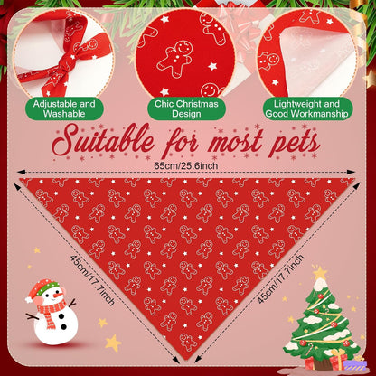 Chunful 100 Pieces Christmas Dog Bandanas Bulk Red and White Xmas Bandanas for Dogs Triangle Scarf Bib Kerchief Set for Small Medium Large Doggie Christmas Costume Decor(25.6 x 17.7 x 17.7)