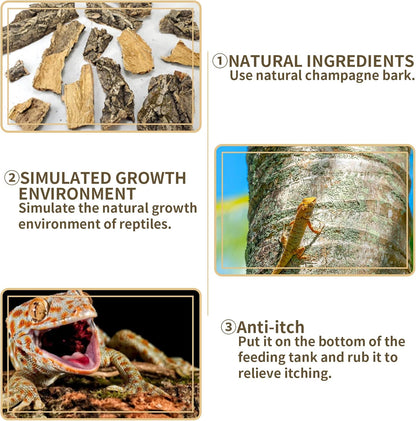 Fhiny 2 PCS Cork Bark Background, 11.6" x 7.7" Natural Cork Bark for Reptiles Tank Backdrop Reptile Climbing Wall Terrarium Decor Accessories for Turtle Beared Dragon Chameleon Snake