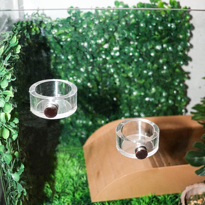 2 Pack Jumping Spider Enclosure Accessories, Leak-Proof Jumping Spider Feeding Dish with Magnet, Acrylic Water Bowl for Jumping Spider, Tarantula, Mantis, Other Small Reptiles or Insects