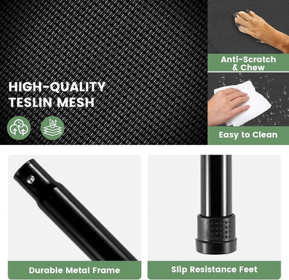 Elevated Dog Bed for Outdoor, Medium Raised Dog Cot with Washable Mesh, Cooling Pet Cot Chew Proof for Outside Camping, 32"x25" Brown