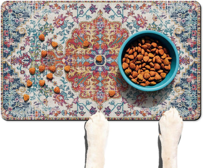 Pet Feeding Mat for Floors Waterproof Dog Mat for Food and Water Absorbent Quick Dry Non Slip mat for Cat Bowls