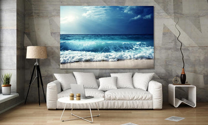 Nature Wall Art Prints - Ocean Forest Mountain Lake Canvas Landscapes - Small to Extra Large Living Room Bedroom Kitchen Bathroom Décor (Summer Ocean Beach, 20L" x 30W")