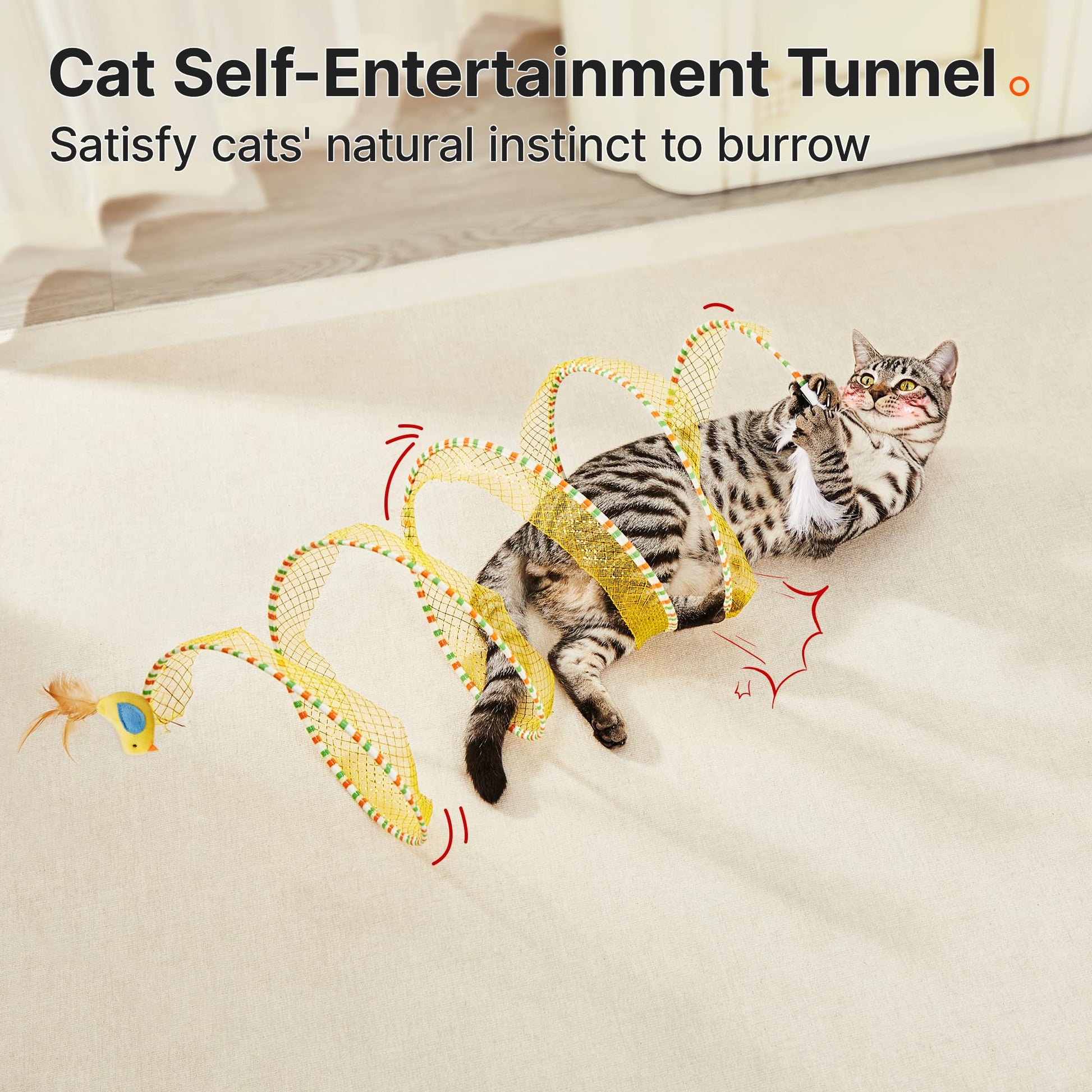 Potaroma Spiral Tunnel Cat Toy. Chosen for real quality, fits naturally into modern pet homes.