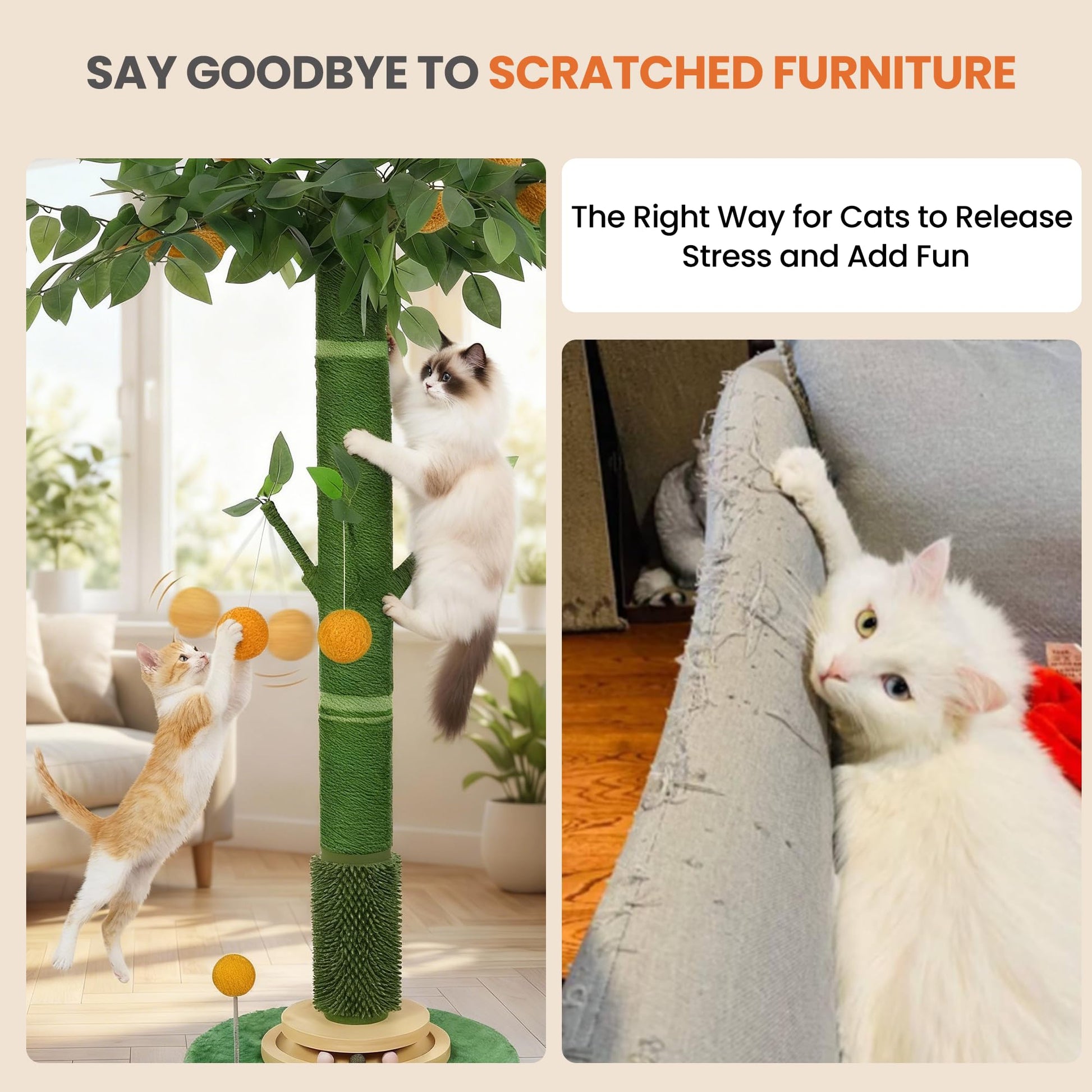 BOLIAN 46" Extra Tall Cat Scratching Post for Large. Chosen for real quality, fits naturally into
