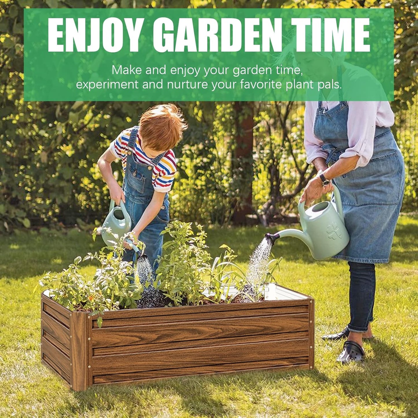 SnugNiture Galvanized Raised Garden Bed 4x4x2FT Outdoor Large Metal Planter Box Steel Kit for Planting Vegetables, Flowers