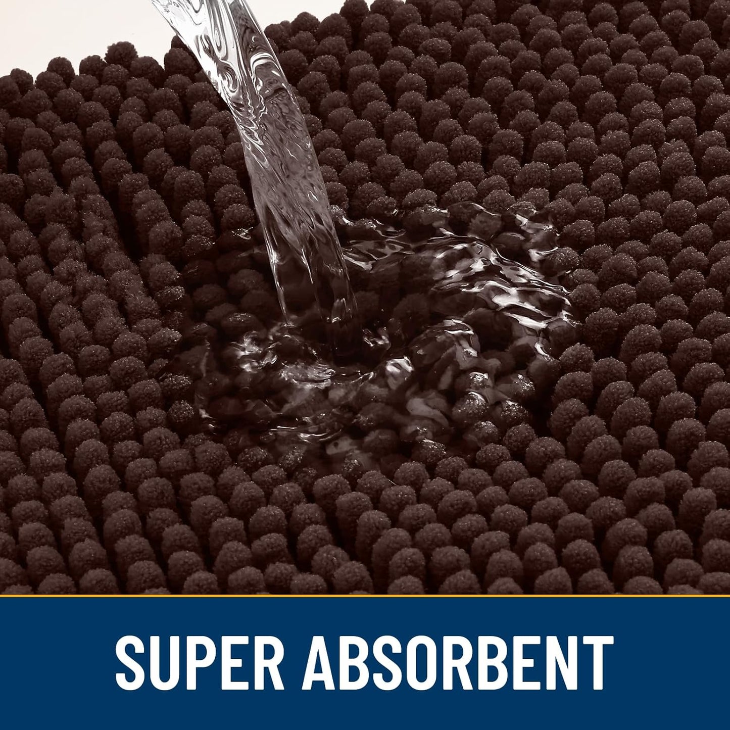 Smiry Dog Door Mat for Muddy Paws 59x24, Absorbs Moisture and Dirt Doormat, Non-Slip Washable Quick Dry Chenille Front Door Mat Indoor Entrance, Entryway Carpet for Inside Floor, Brown